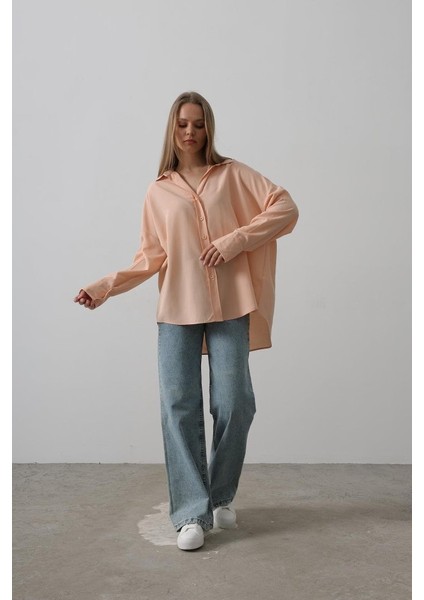 Geniş Manşet Detaylı Gömlek - Açık Somon fiyatları