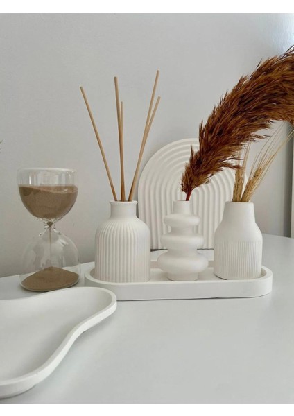 Dekoratif Minimalist 3'lü Vazo & Sunum Tabağı fırsatları