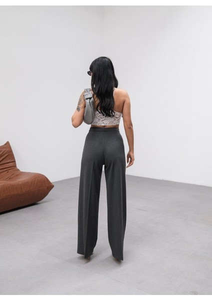 Yüksek Bel Straight Fit Palazzo Pantolon
