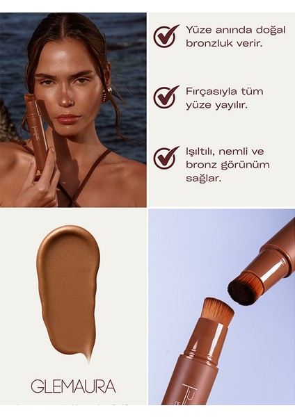 Glemaura | Bronzluk Veren Fırçalı | Bronze Illuminator With Brush