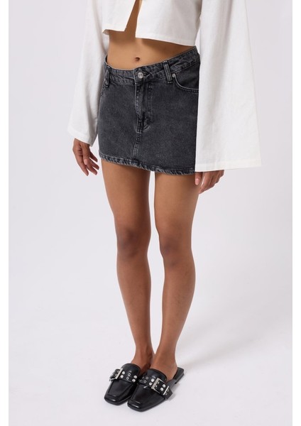 Asimetrik Bel Denim Mini Etek modelleri