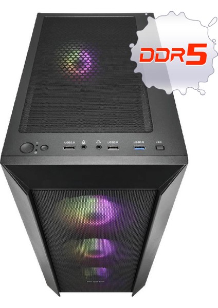 Gaming I5-5060 Intel I5 12400F 32GB Ddr5 1 Tb M.2 SSD Rtx 5060 8gb Gddr7 V3 Gaming Masaüstü Pc