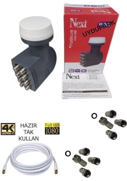 Next Sekizli Lnb+Next Uydu Anten Kablosu 10-100 Metre