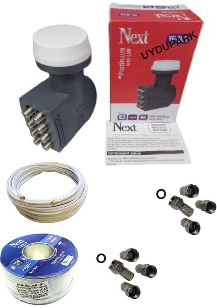 Next Sekizli Lnb+Next Uydu Anten Kablosu 10-100 Metre