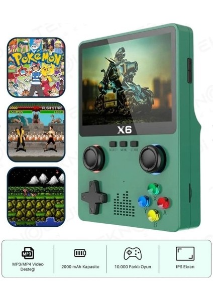 Oyun Konsolu Yeninesil El Atarisi 10.000 Adet Nostalji Oyun 3.5inç Ipsekran Mp3/mp4/video Gamepad