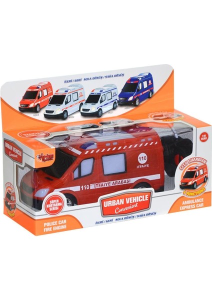 V001-2 V3 V004-KUMANDALI Sesli Işıklı Polis Arabası-Jandarma-Ambulans-Itfaiye 1:18-1 Adet Fiyatıdır
