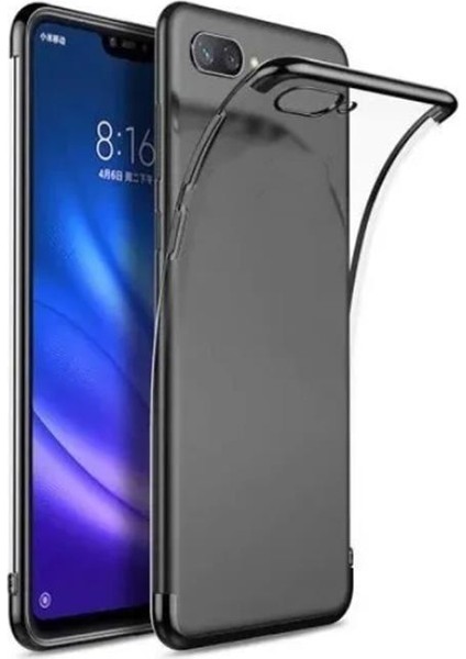 Realme C2 Kılıf Köşeleri Renkli Kamera Çıkıntılı Şeffaf Silikon