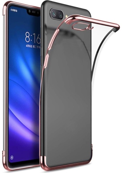 Realme C2 Kılıf Köşeleri Renkli Kamera Çıkıntılı Şeffaf Silikon