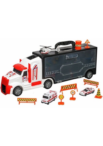 ERN-877 Heroes Çantalı Ambulans Taşıyıcı Tır Seti - Eren Oyuncak