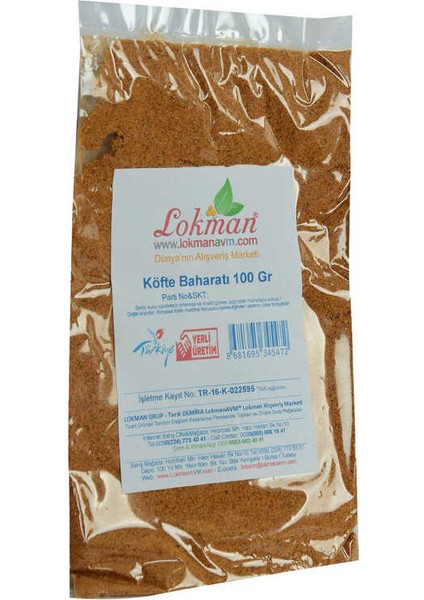 Köfte Baharatı Saf Baharat Karışımı 100 gr Paket