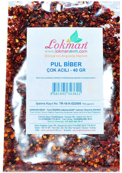 Pul Biber Çok Acılı 40 gr Paket