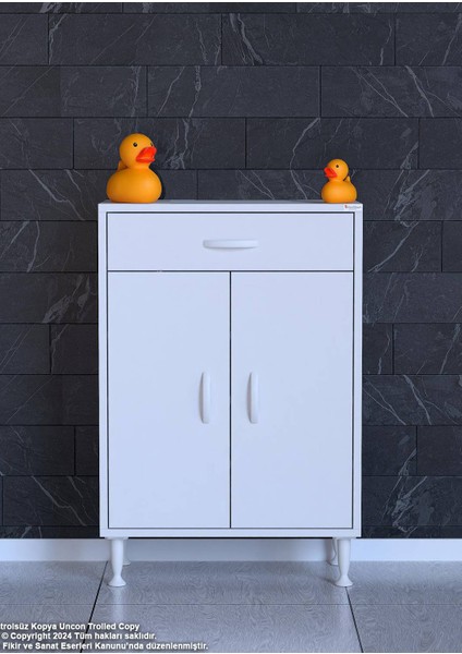 60 x 88 x 32,5 Cm’lik 1 Çekmece 1 Kapak 3 Raf 4 Göz Raflı,şık ve Pratik Organizatör Mutfak Dolabı