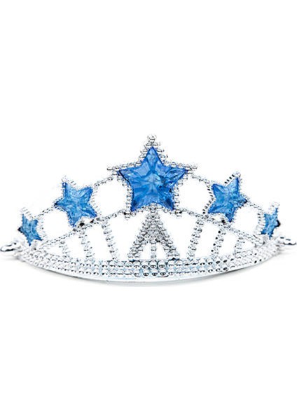 Mavi Yıldız Taşlı Plastik Kraliçe Prenses Elsa Tacı Çocuk Boy modelleri