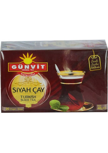 Siyah Çay 2 gr x 20 Süzen Poşet 40 gr