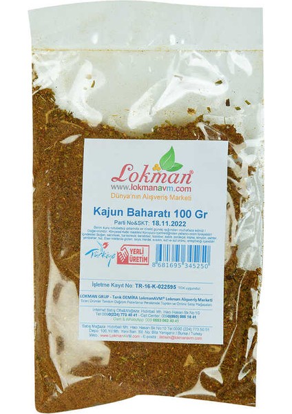Kajun Baharatı 100 gr Paket