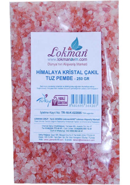 Yemeklik Himalaya Kristal Kaya Tuzu Çakıl Pembe 250 gr
