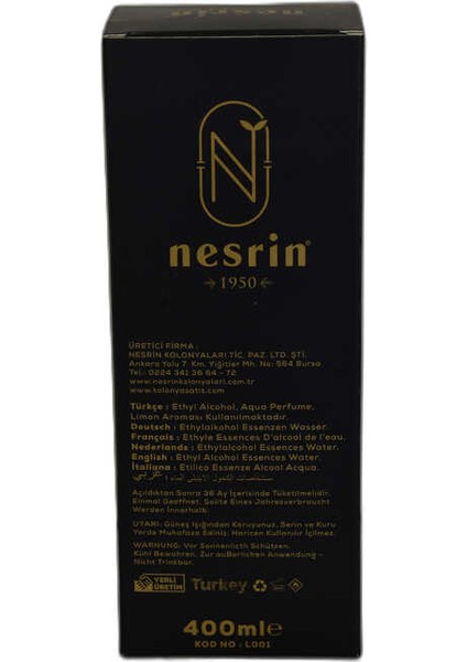 Limon Kolonyası 80 Derece Özel Seri Kutulu Pet Şişe 400 ml - Eau De Cologne fiyatları