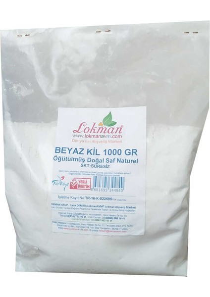 Beyaz Kil Öğütülmüş Doğal Saf Naturel 1000 gr Paket fiyatları
