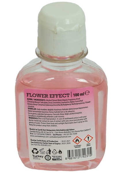 Çiçek Kolonyası Flower Effect Eau De Cologne 80 Derece 100 ml fiyatları