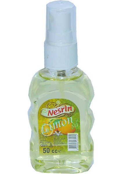 Limon Kolonyası 80 Derece Pet Şişe Sprey 50 ml