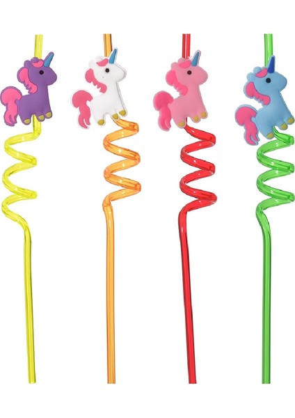 5 Parça Renkli Pipet Seti - Emojili Spiral Kokteyl- Çocuk Pipeti Temizleme Fırçalı fırsatları