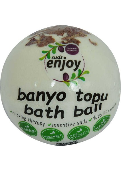 Beyaz Gül El Yapımı Banyo Küvet Topu Sabunu Beyaz 90-120 gr