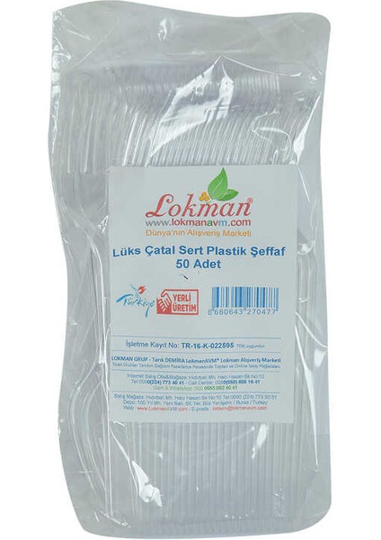 Lüçatal Sert Plastik Şeffaf 50 Adet 1 Paket fırsatları