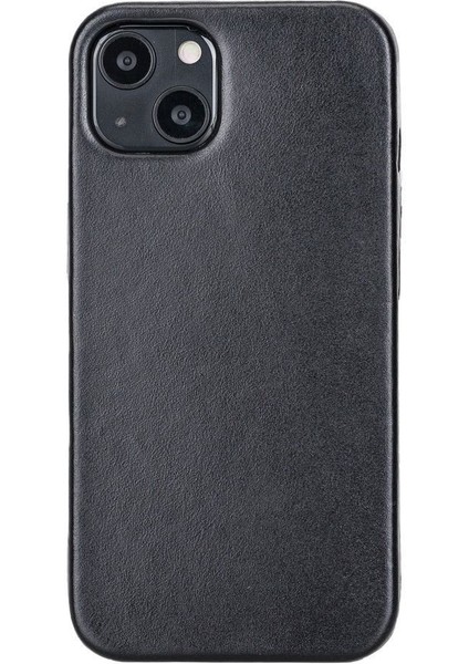 Apple iPhone 13 Mini Uyumlu Deri Arka Kapak Rock Rst1 Siyah