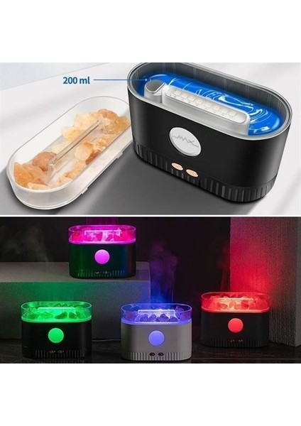 Himalaya Tuzlu Renkli LED Aydınlatmalı 200ML Hava Nemlendiricili Aromaterapi Difüzörü fiyatları