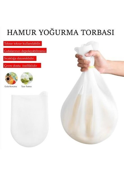Orta Hamur Torbası Silikon Şeffaf Hamur Yoğurma Torbası Ekmek Makarna Mantı Hamuru Kolay Yo