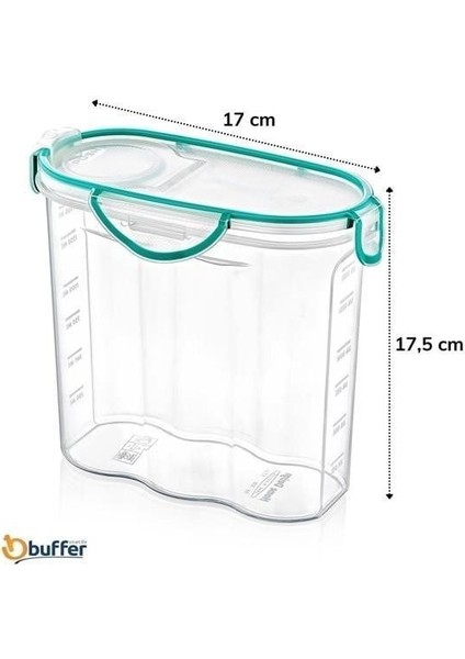 Kilitli Kapaklı Contalı Hava,su Sıvı Geçirmez 1,7 Litre Erzak Saklama KABI-SA585 fırsatları