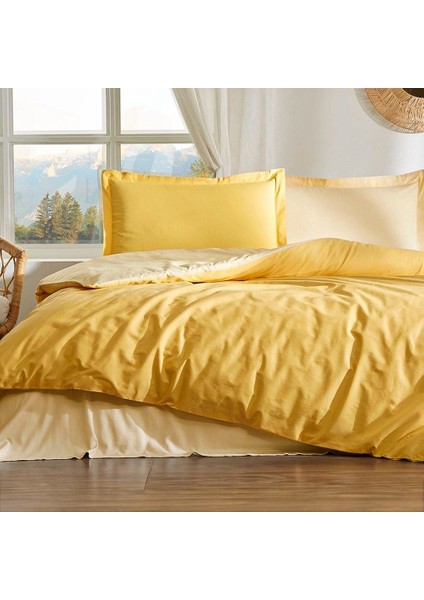 Tek Kişilik Ranforce Nevresim Takımı Colourist Bal Sarısı Gold