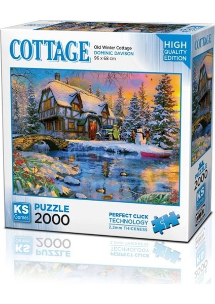 22526 Old Winter Cottage 2000 Parça Puzzle -Puzzle