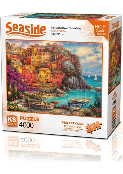 23506 A Beautiful Day At Cinque Terre 4000 Parça Puzzle