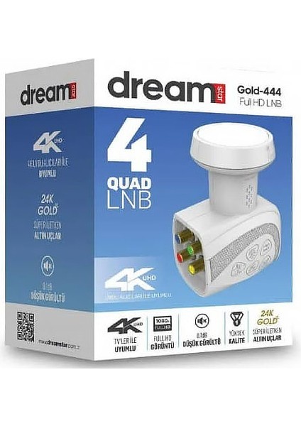 Dörtlü Profesyonel Lnb 4K Full Hd Uydu Anten Çanak