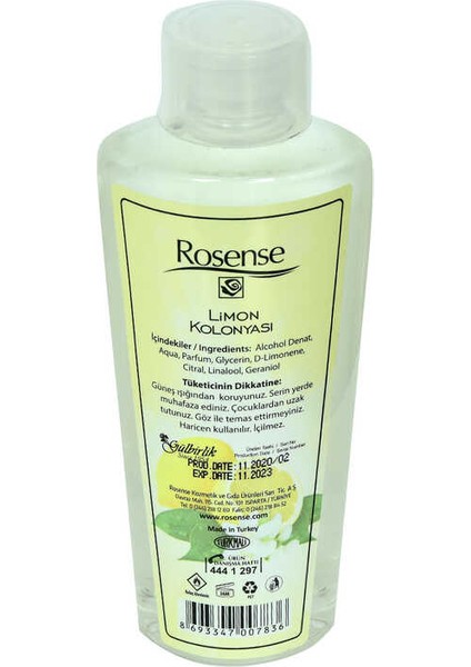 Limon Kolonyası 80 Derece Pet Şişe 250 ml fiyatları