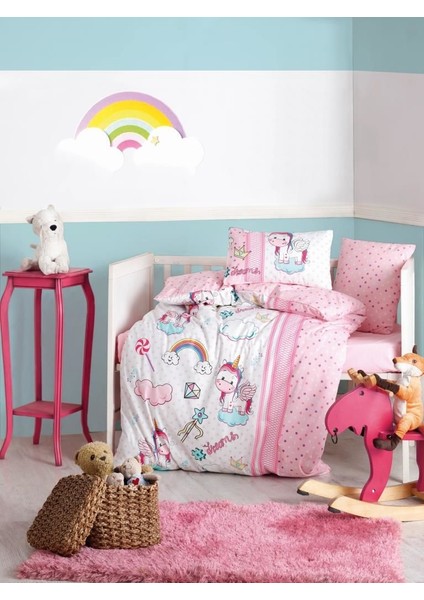 Bebek Nevresim Takımı Unicorn Pembe