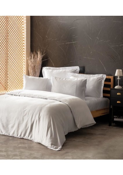 Silky Ipek Çift Kişilik Nevresim Takımı Beyaz