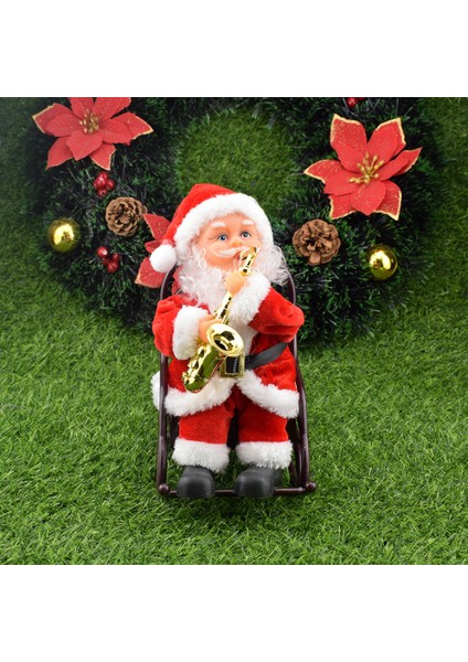 2020 Noel Saksafon Çalan Noel Baba Sandalyede Müzikli Elektrikli Komik Noel Baba Dekorasyonu Noel Hediyeleri (Yurt Dışından) fırsatları