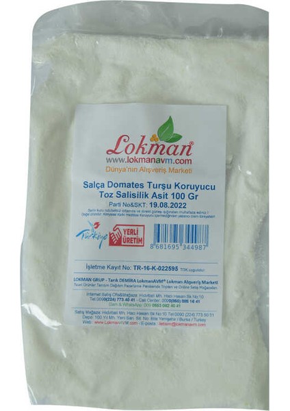 Salça Domates Turşu Koruyucu Toz Salisilik Asit 100 gr Paket fırsatları