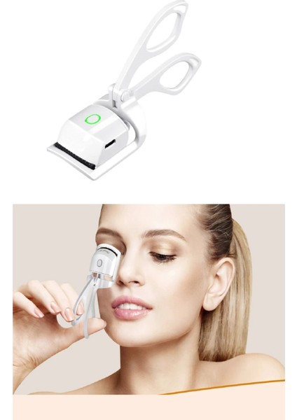 Silikon Uçlu Elektrikli Kirpik Kıvırıcı 2 Sıcaklık Modlu USB Şarjlı Kolay Rimel Kirpik Bigudisi