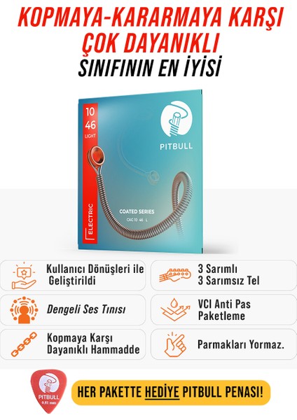 Coated Seri Elektro Gitar Teli Ceg 10-46 L