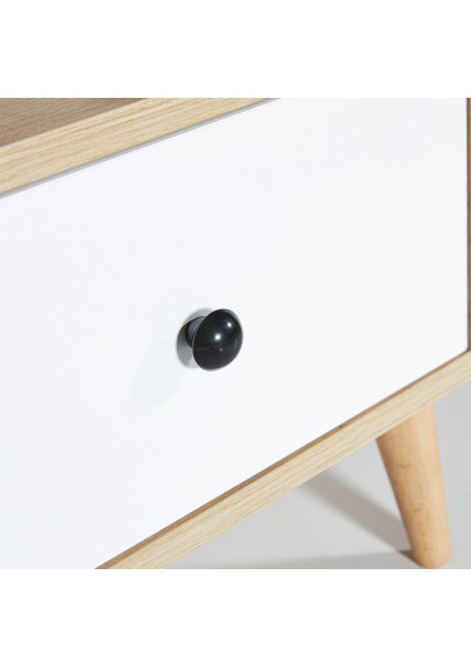 Melek Tek Çekmeceli Komodin - Safir Meşe / Beyaz