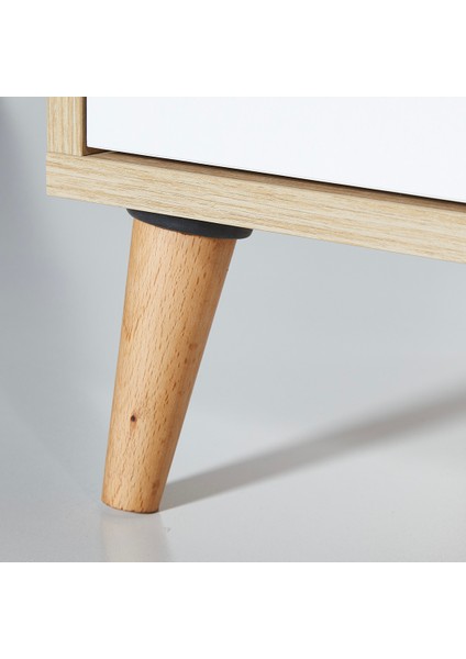 Melek Tek Çekmeceli Komodin - Safir Meşe / Beyaz