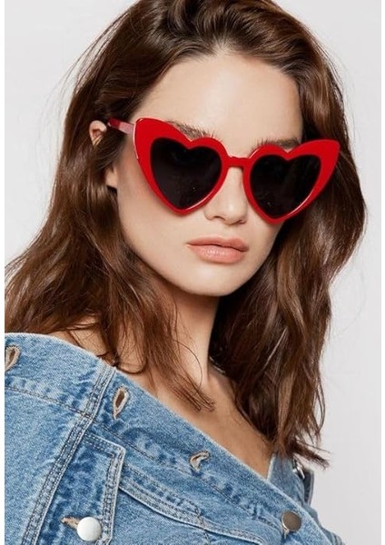 Kırmızı Renk Kalp Şekilli Parti Gözlüğü 15X5 cm fiyatları