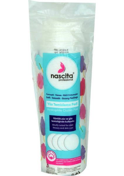 Yüz ve Göz Temizleme Pedi Pamuk Yuvarlak 70 Li Paket