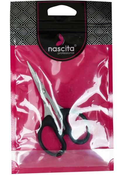 4 " Makas Ergonomik Saplı Saç Sakal Bıyık Burun Makası Professional