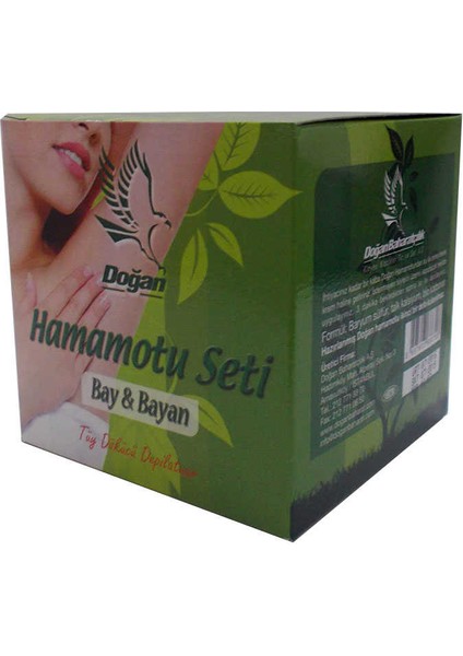 Hamamotu Seti Tüy Dökücü Toz Bay Bayan 100 gr Kase Spatula Kolonyalı Mendil