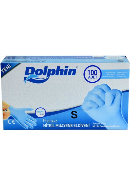 Pudrasız Mavi Nitril Eldiven Küçük Boy (S) 100 Lü Paket