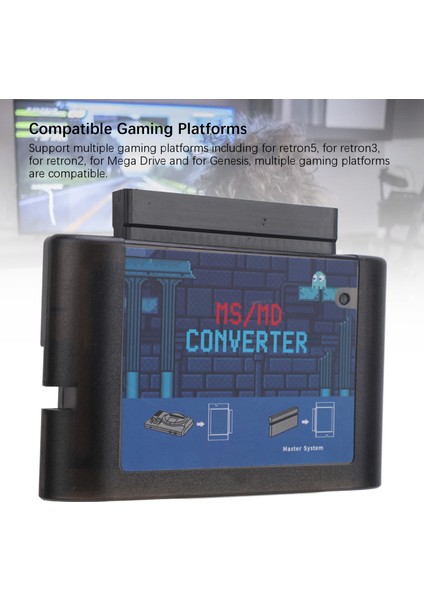 Ms'den Md'ye Oyun Kartı Dönüştürücü Ms'den Md'ye Dönüştürücü Retron 5 3 2 Için Mega Drive Için Oyun Video Kaset Dönüştürücü Genesis Siyah Şeffaf (Yurt Dışından)